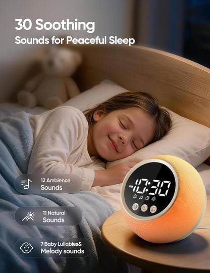 Sunrise Alarm Clock with Sound Machine, Wake Up Light, Dual Alarms