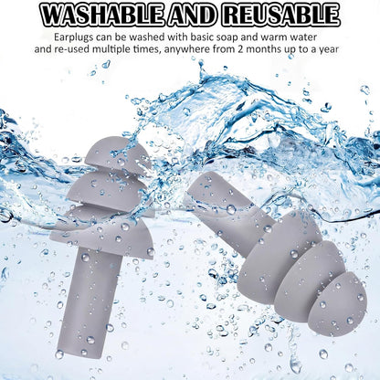 24 Pairs Black Ear Plugs Bulk NRR 29dB Reusable Silicone Ear Plugs with Plastic Cases Soft Foam Plug for Sleeping Noise Cancelling Concerts Shooting Swimming Noise Reduction