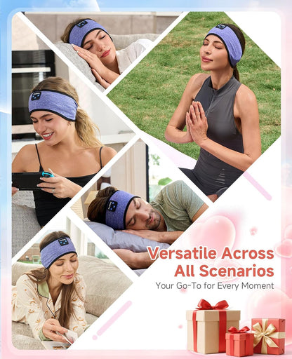 Sleep Headphones | Bluetooth 5.4 Headband | Wireless Earbuds Earphones Sweat Resistant with Ultra-Thin HD Stereo Speaker, Headphone Band for Side Sleepers Workout Running Tech Gadgets Unique Gifts