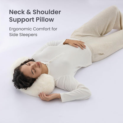 Berkshire Cervical Neck Roll Pillow with Extra-Fluffy™ Removable Cover, Multi-Purpose Bolster Cushion for Couch, Office & Travel, One Size 13.5" x 7.5", Smoke