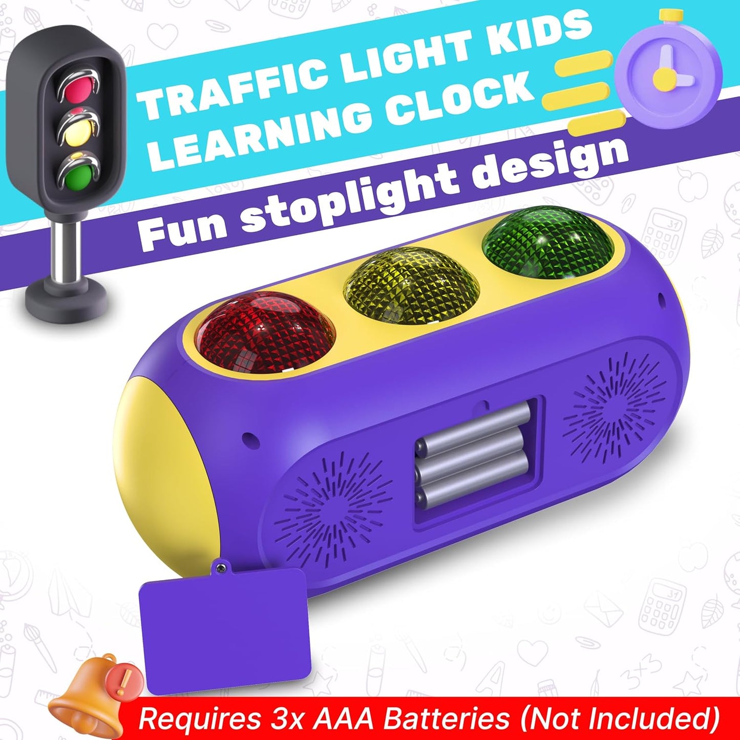 Visual Timer for Kids, Interactive Light and Sound Visual Timer for Classroom with Red, Yellow, and Green Lights, Engaging Timer for Kids, for Teachers, or Holiday Present