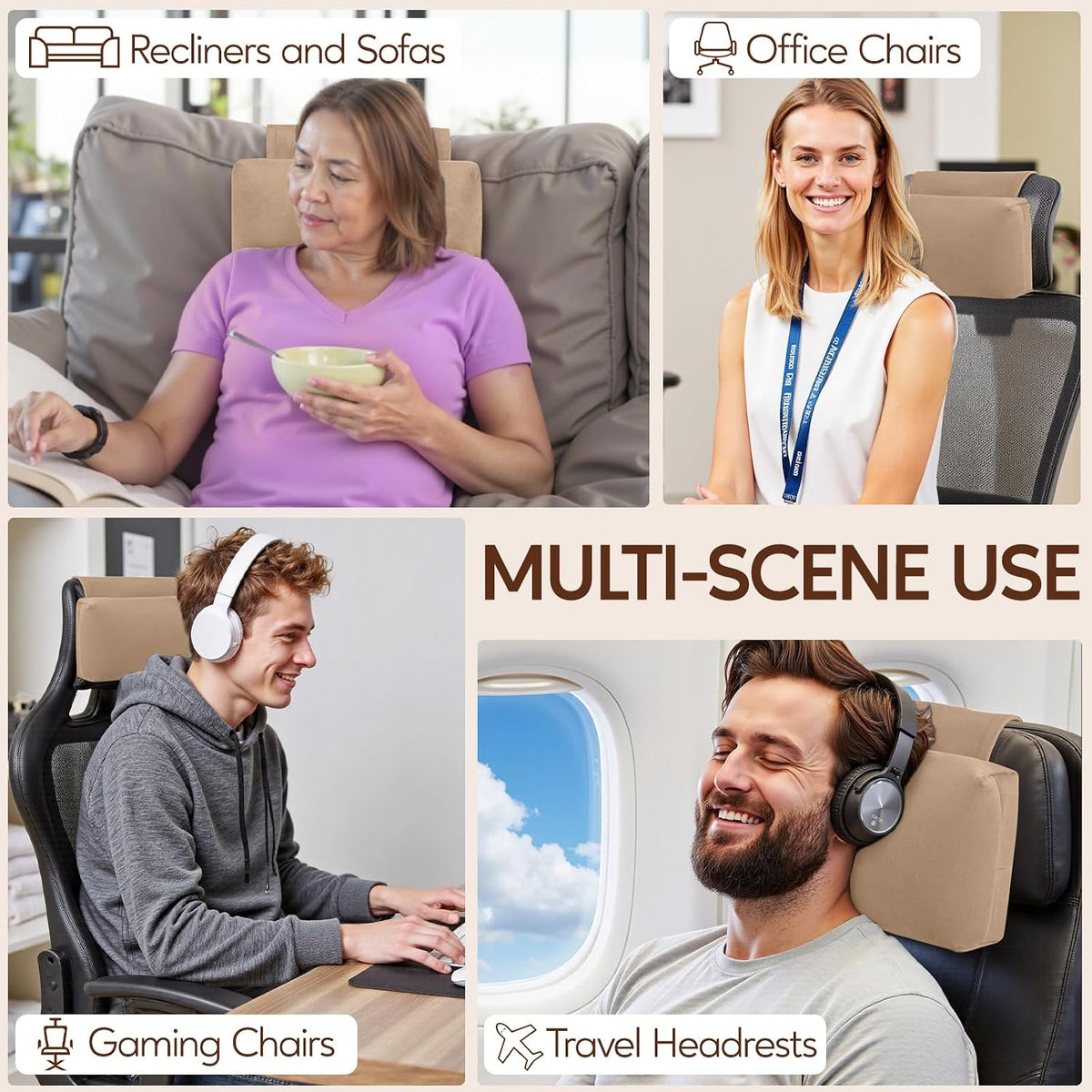 Neck Pillow for Recliner Chair, Adjustable Recliner Pillow for Headrest