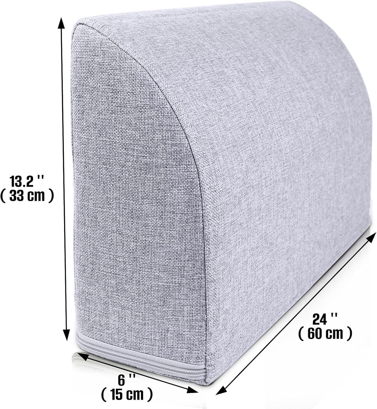 2PCS Sofa Couch Back Cushions, Backrest Support Pillow for Elderly,Extra Large Thick Lumbar Support Pillow for Home (6x24x13.2 in, Linen, Medium Grey)