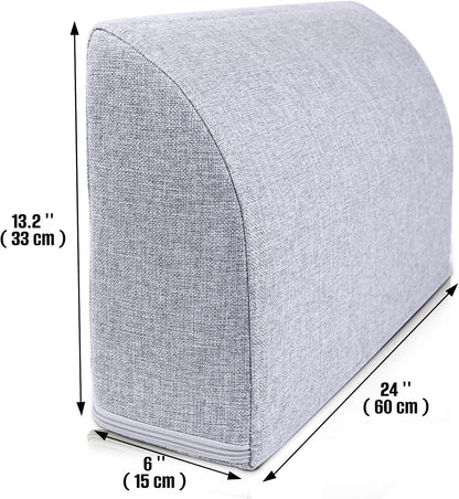 2PCS Sofa Couch Back Cushions, Backrest Support Pillow for Elderly,Extra Large Thick Lumbar Support Pillow for Home (6x24x13.2 in, Linen, Medium Grey)