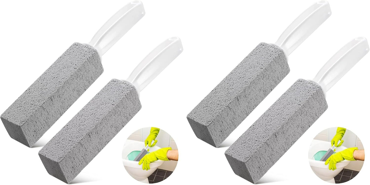Kadden 2 Pack Pumice Stone Toilet Bowl Cleaner with Handle, Hard Water Ring Remover & Stain Scrubber for Bathroom, Pool, Sink and Tub, Ergonomic Heavy Duty Cleaning Tool