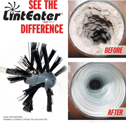 Dryer Vent Duct Cleaning Kit - Gardus RLE202 LintEater Rotary Dryer Vent Cleaner Kit, Removes Lint, Dryer Vent Cleaning System Extends Up to 12’ with 4 Flexible 3' Rods, Air Duct Cleaning Tools