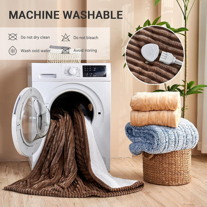 Heated Blanket Electric Throw, Soft Flannel Heating Blanket with 8 Hours Auto Off 10 Fast Heating Levels Machine Washable Sherpa Heated Blanket with Overheating Protection