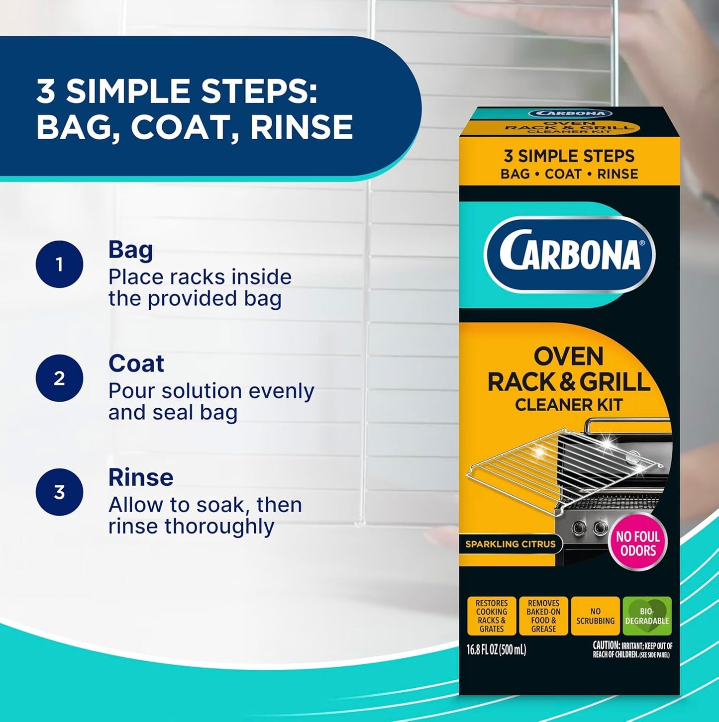 Carbona 2-in-1 Oven Rack and Grill Cleaner Bagged 16.8 Oz