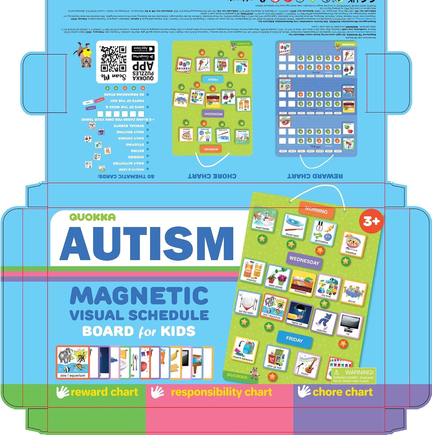 Magnetic Chore Chart for Kids - Reward Behavior Chart for Kids at Home | Dry Erase Morning Routine Schedule Board - Responsibility Star Chart for Toddlers 3-5 - 48 Magnets and 49 Stars