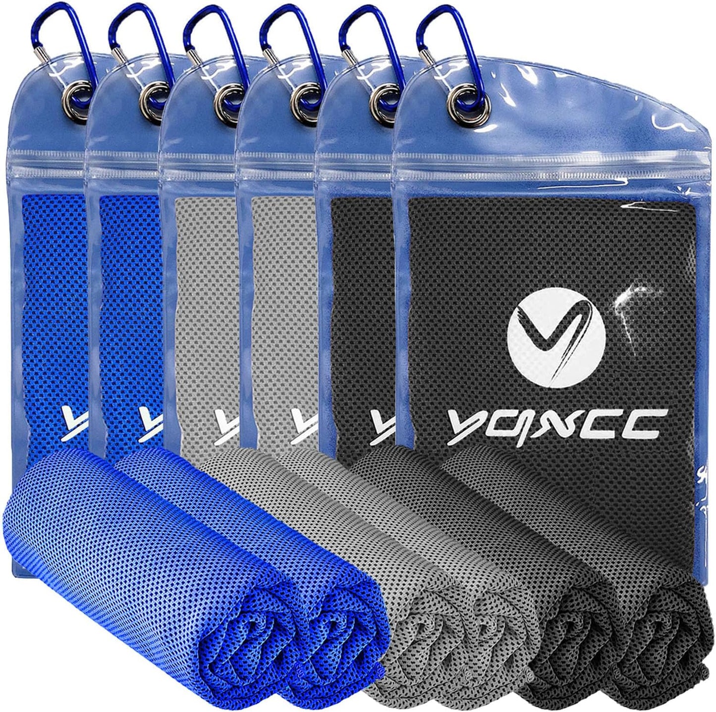 YQXCC 4 Pack Cooling Towels 40"x12", Cold Cool for Neck & Face | Cooling Neck Wraps, Soft Breathable Microfiber Chilly Towels, Ideal for Gym, Yoga, Golf, Running, Camping & Hot Weather