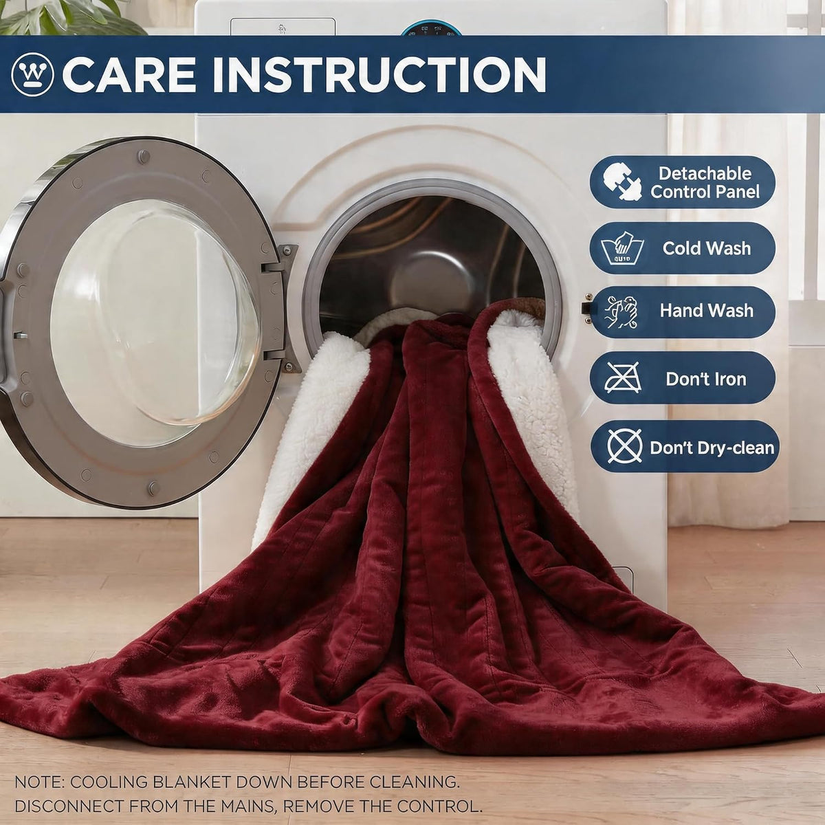 Westinghouse Heated Throw Blanket, 50"x60", Charcoal, ETL Certified
