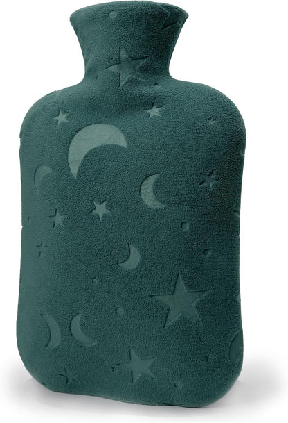 Hot Water Bottle with Soft Cover, 2L Hot Water Bag for Menstrual Cramps, Neck and Shoulder Pain Relief, Hot and Cold Therapies, Hand Feet Warmer, Blue