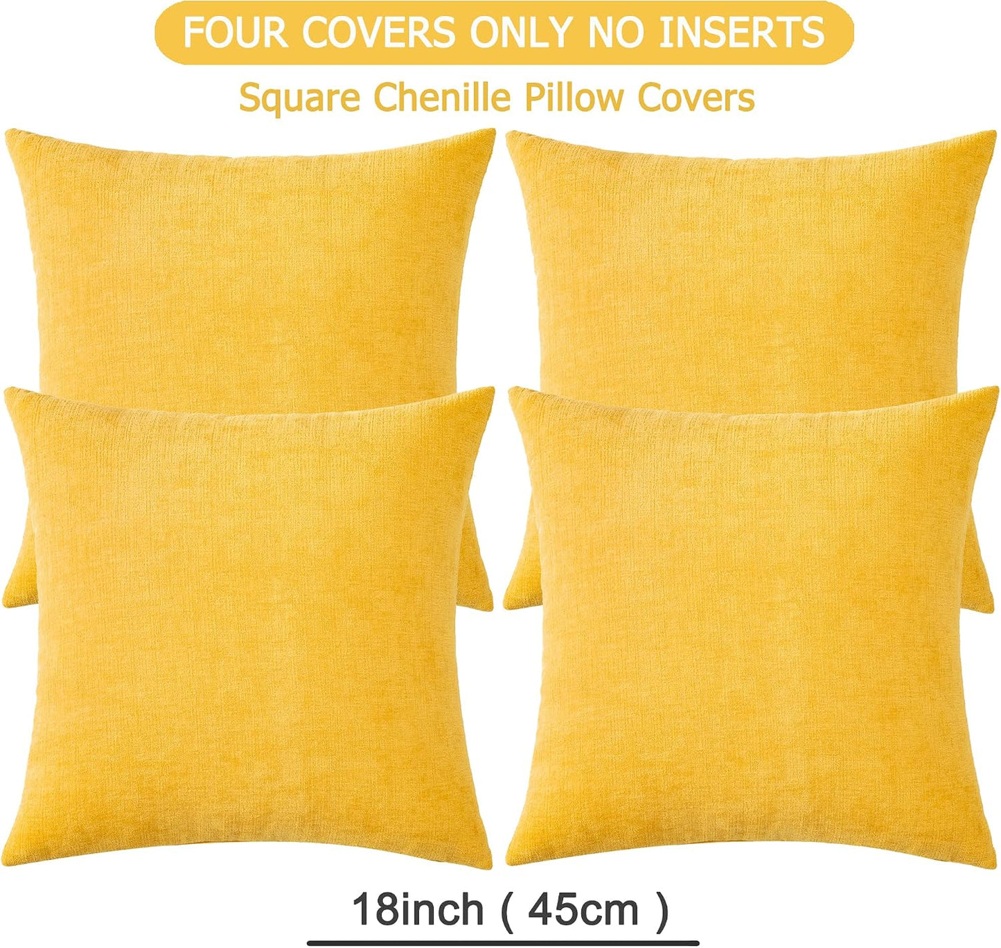 GAWAMAY Lumbar Support Pillow Decorative Rectangle Throw Pillow Covers 12"x20" Inch Set of 2, Soft Chenille Fall Pillowcase for Living Room Bedroom Sofa Couch Cushion Cover Grey 30x50cm (No Insert)