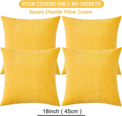 GAWAMAY Lumbar Support Pillow Decorative Rectangle Throw Pillow Covers 12"x20" Inch Set of 2, Soft Chenille Fall Pillowcase for Living Room Bedroom Sofa Couch Cushion Cover Grey 30x50cm (No Insert)