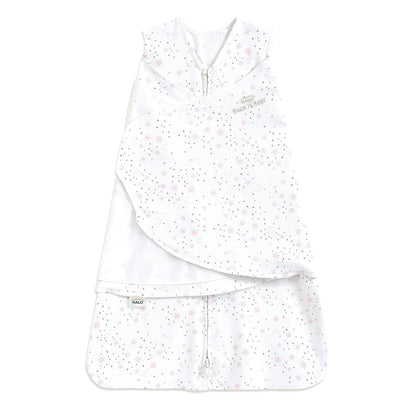 HALO 100% Cotton Sleepsack Swaddle, 3-Way Adjustable Wearable Blanket, TOG 1.5, Pink Floral, Newborn, 0-3 Months - Colors A