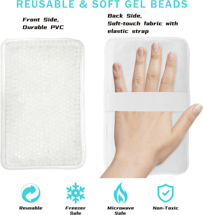 Gel Ice Packs for Injuries Reusable 2 Packs Hot Cold Gel Wrap with Strap