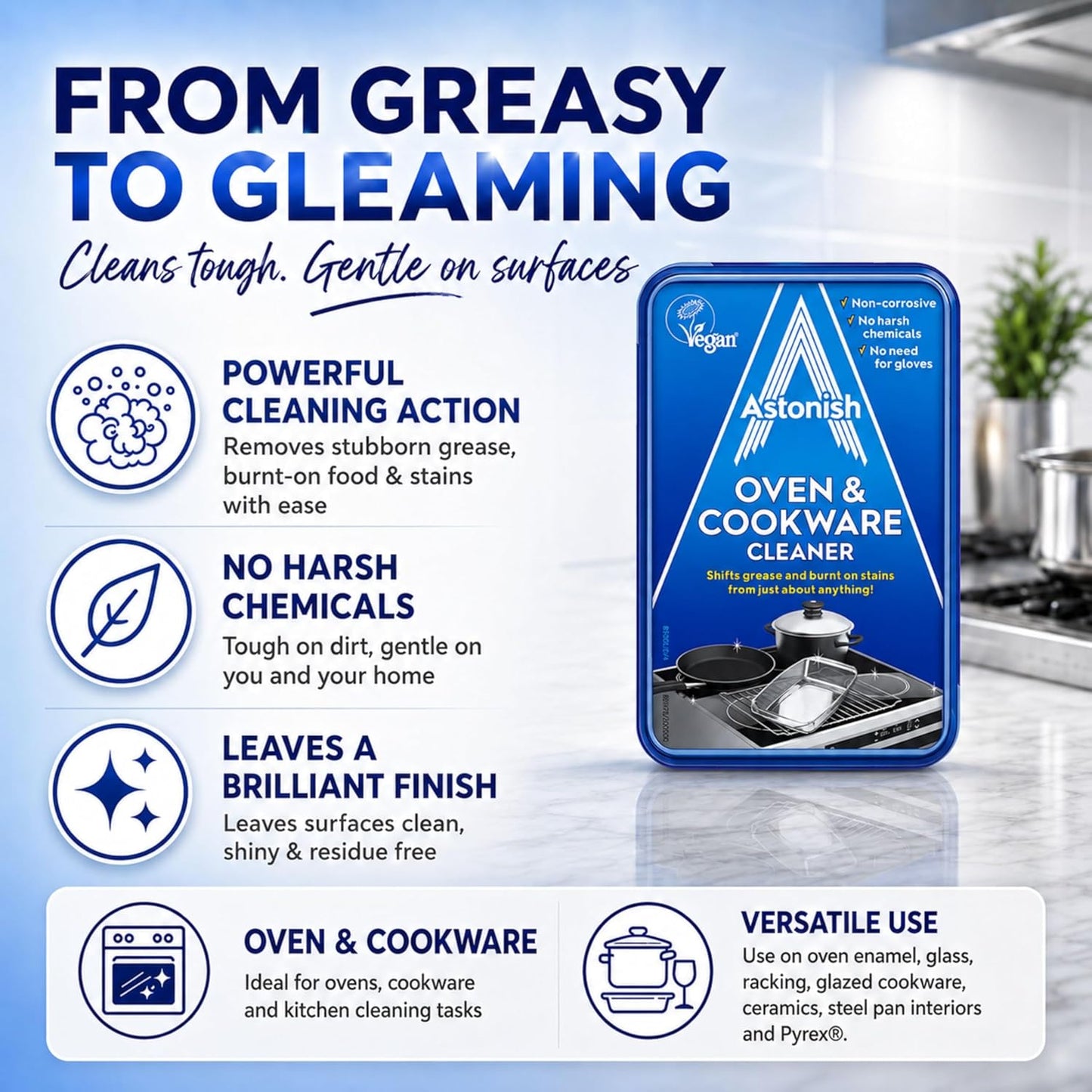 Astonish Oven & Cookware Cleaning Paste, Grease Remover 5.3oz Tub