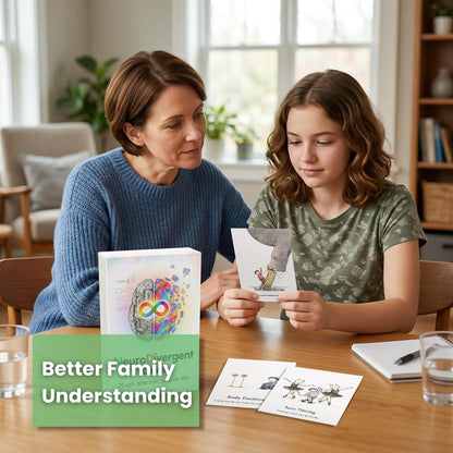 NeuroDivergent Cards - 75 Self-Reflection Therapy Cards for NDs, Autism & ADHD Tools for Adults, Teens, Coping Skills, Emotional Regulation, Mental Health Games & Therapist Gifts