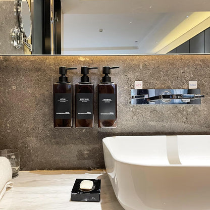 Shampoo Dispenser for Shower Wall, Shampoo and Conditioner Dispenser with 16 Waterproof Labels, No Drill Shower Soap Dispenser Bathroom, Shower Soap Dispenser Wall Mounted 3 Chamber, 17oz,Black | Shampoo Dispenser for Shower Wall, Shower Soap Dispenser