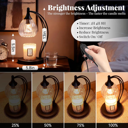 Candle Warmer Lamp with Timer and Dimmer - Electric Melter for Scented Jar Candles - Housewarming, New Home Decor