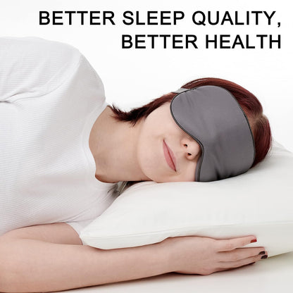 100% Bamboo Viscose Sleep Eye Mask - Dark Gray - Superior to Cotton - Light Blocking Travel Blindfold for Men & Women - Ultra-Soft & Comfortable with Adjustable Strap for Restful Sleep - by JoMo
