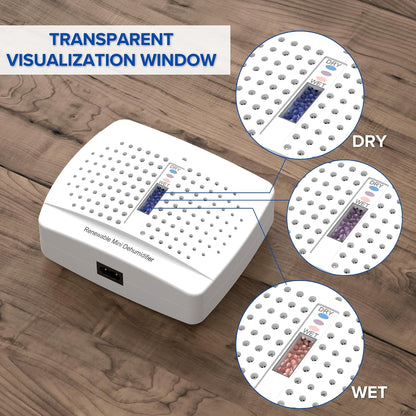 2 Pack Small Dehumidifier, Rechargeable Moisture Absorbers, Gun Safe Mini Dehumidifiers Humidity Absorbers, Damp Rid, Portable for Car Closet Bathroom Wardrobe Small Room