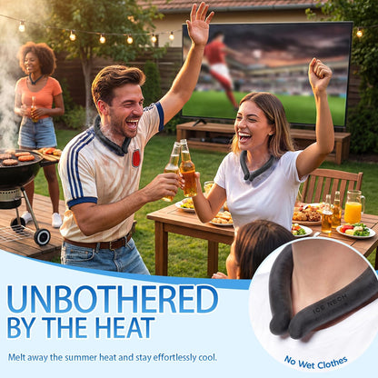 Cooling Neck Wrap for Summer Heat Relief, Wearable Ice Neck Cooling Tube with Quick Freeze Gel, Reusable Hands-Free Cold Band Lasts Up to 5 Hours for Outdoor, Yardwork, Workouts