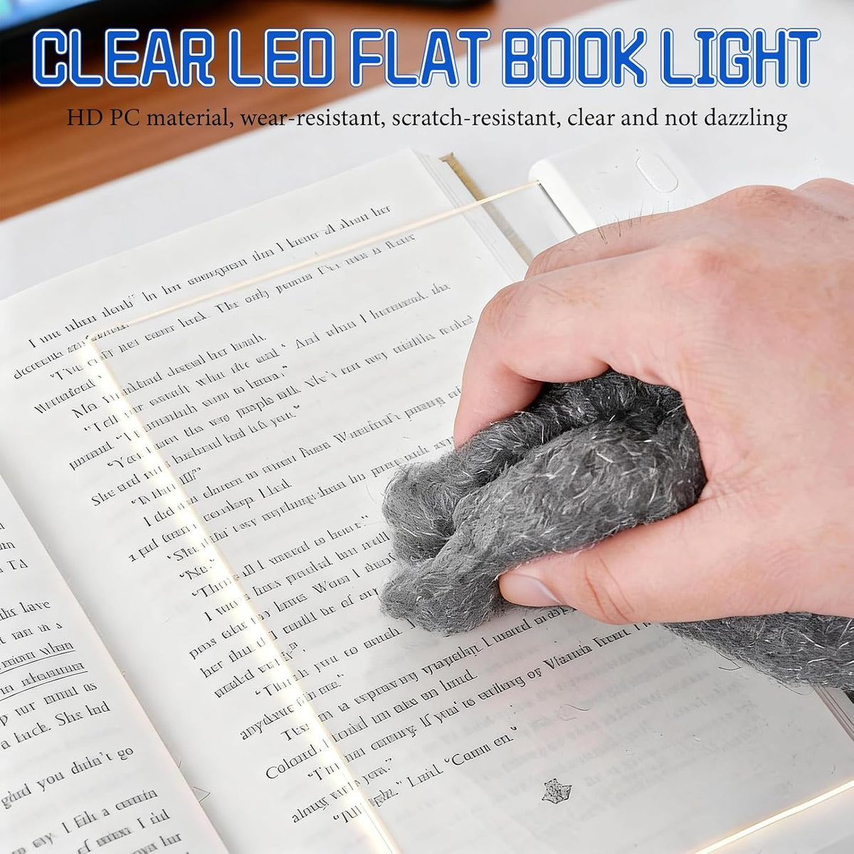 LED Reading Light, Rechargeable Clear Flat Book Light with 3 Colors & Timer, Dimmable Book Lights for Reading at Night, Doodleable Panel Plate Lamp Full Page Lights, for Book Lovers (Pink)