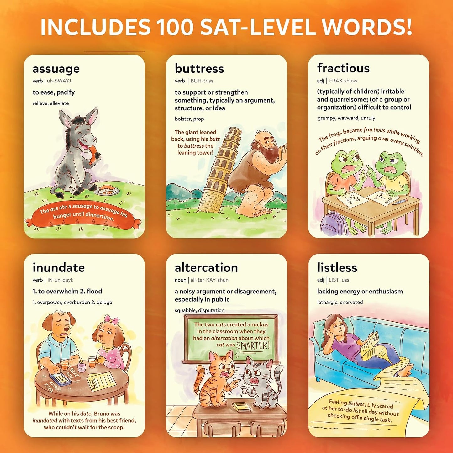 Skillmatics Vocabulary Flash Cards, SAT Prep – Wordables Level 3 | Screen-Free, Spelling Game, Learn 100 words with Wordplay, Visuals, & Soundplay, Learning Gift for Ages 8, 9, 10 & Up