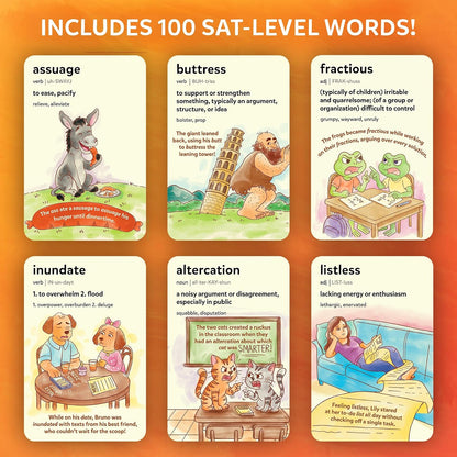 Skillmatics Vocabulary Flash Cards, SAT Prep – Wordables Level 3 | Screen-Free, Spelling Game, Learn 100 words with Wordplay, Visuals, & Soundplay, Learning Gift for Ages 8, 9, 10 & Up
