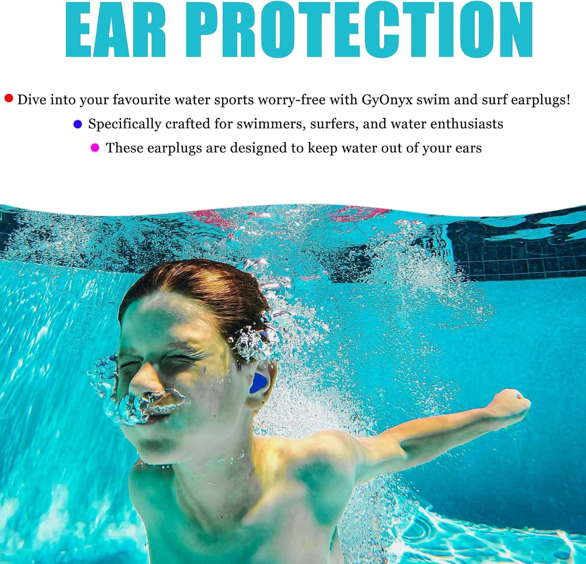 4 Pair Moldable Silicone Ear Plugs for Swimming, Sleeping, Concerts, Reusable Waterproof Swimming Ear Plugs for Adult, Men, Women, Water Play Accessories for Surfing, Floating, Pool