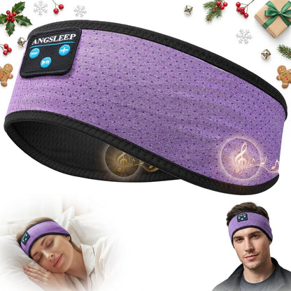 Sleep Headphones Bluetooth 5.4 Headband, Wireless Sleep Headphones with Ultra-Thin Stereo Speakers for Side Sleepers, Breathable & Soft Sports Headband for Running Exercise, Yoga, Travel