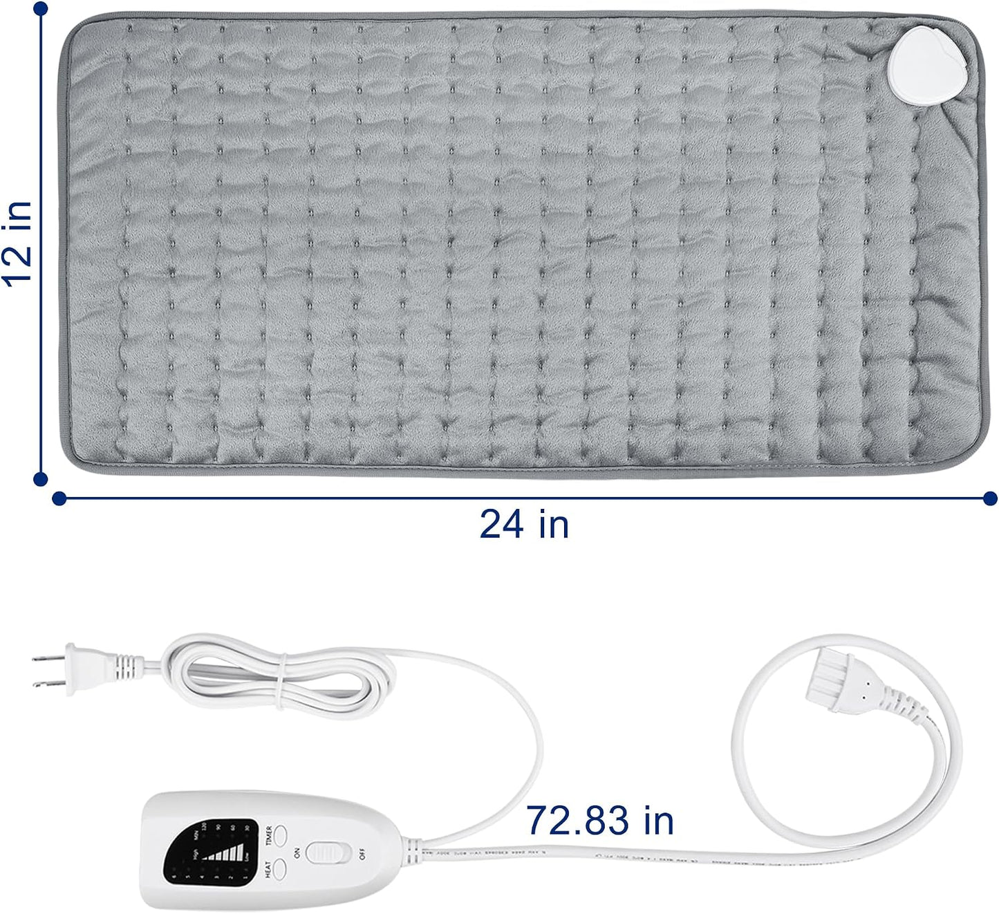 Electric Heating pad for Back Neck Shoulder Knee Arms Legs- Electric Heat Pads with 6 Heat Settings & Auto Shut Off Heat Heating Pad for Birthday Mother Father Girl Men Women