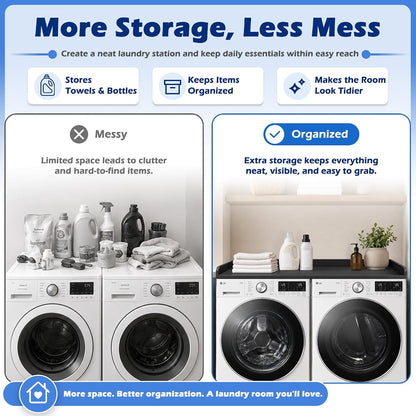 ROYXEN Washer Dryer Countertop, Laundry Countertop Solid Wood, Countertop for All Front-Loaded Washing Machine and Dryer, Extra Room for Laundry Room, Oak