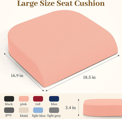 TranquilRelax Memory Foam Seat Cushion for Office Chair, 3-Inch, Black