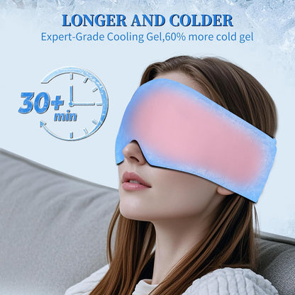 Cooling Gel Eye Mask Sleep: FSA -HSA Eligible, Cold Compress for Puffy Eyes & Migraine Relief - Reusable Gel Weighted Sleeping Mask for Dark Circles & After Surgery, Eye Care,Ice Pack for Eyes, Blue