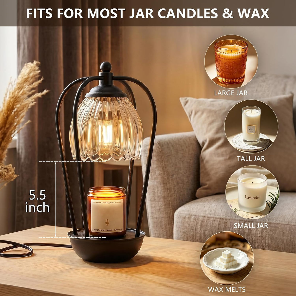 Candle Warmer Lamp with Timer and Wireless Remote Control