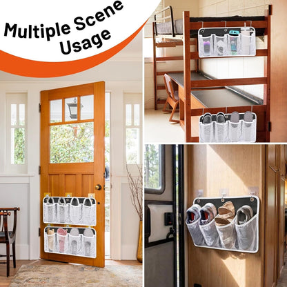 RV Shoe Storage for Bedside - 16 Extra Large Pocket Entryway Shoes Rack | Wall Mounted Bed Hanging Pocket Organizer, Bedside Caddy for Shoes and Tool Accessories, RV & Camper Essentials 2 Pack