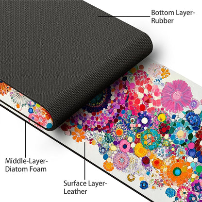 Bimkole 2 PCS Faucet Absorbent Mat, Kitchen Faucet Sink Splash Guard Wraparound Cloth Pads Drip Catcher for Sink Faucet for Kitchen Bathroom Faucet, Colorful Faucet Mat, 15 x 4 Inch Flower A6