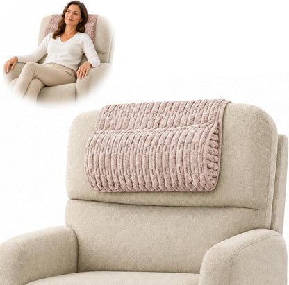 Memiss Recliner Pillow Soft Corduroy Neck Pillow for Recliner (Khaki) | Corduroy cover, PP cotton fill, anti-slip dots, hook and loop fastener, removable washable cover, recliner sofa car chair
