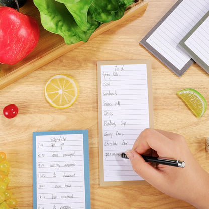 Thboxes 4 Pack Magnetic Note Pad for Fridge with Pen Holder, Totally 200 Sheets Grocery List Magnet Pad for Refrigerator Magnetic Shopping List Pad（Fruit Design） | Full-Back Magnet, 80Gsm FSC-certified Paper, School Office Home Supplies Grocery List