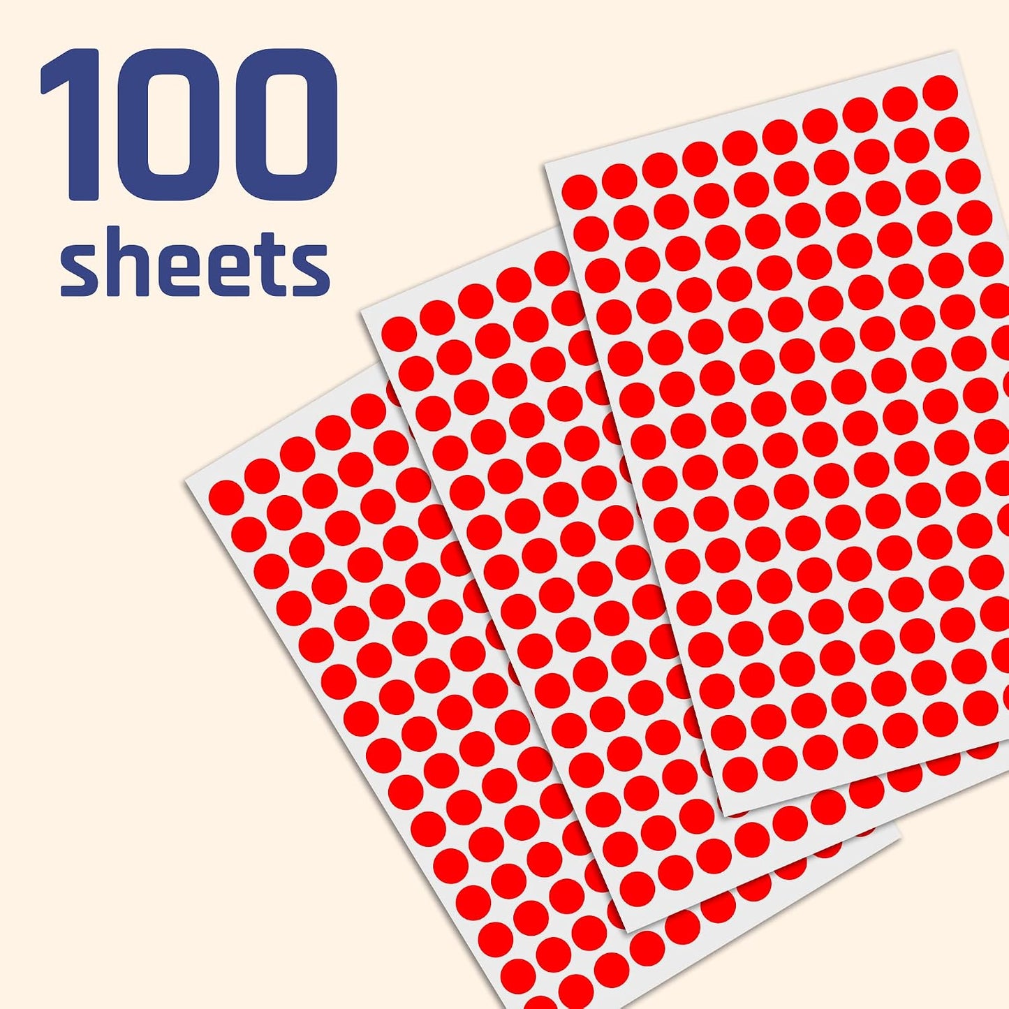 3000 Pieces, Small Colored Dot Round Stickers Labels - 10 Colors, 0.375"