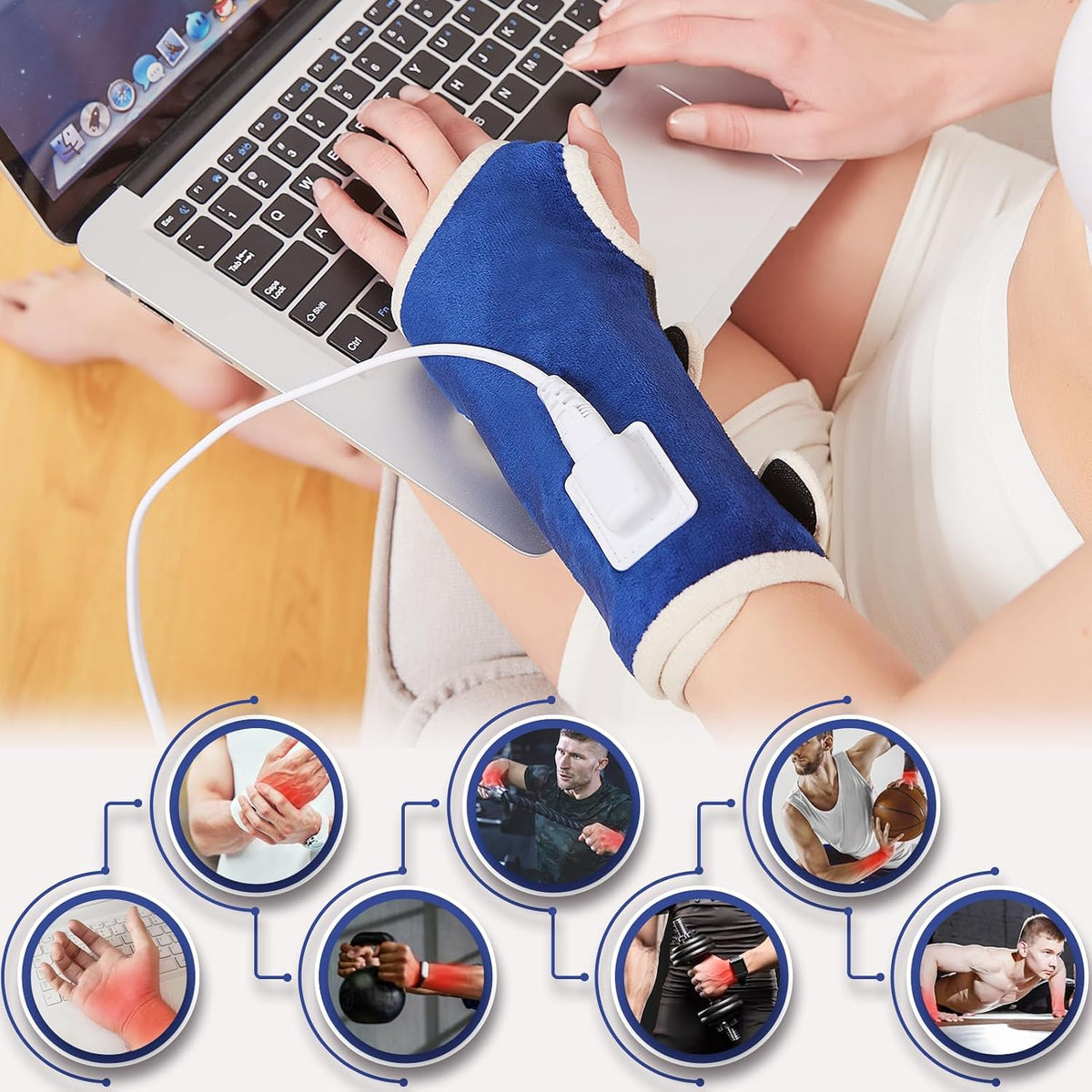 CAMECO 1 Pack Foot Ankle Heating Pad for Neuropathy Pain Relief, 86℉-158℉ Electric Heated Foot Warmer for Achilles Tendinitis & Plantar Fasciitis, Under Desk Heat Therapy Wrap Booties for Women Men