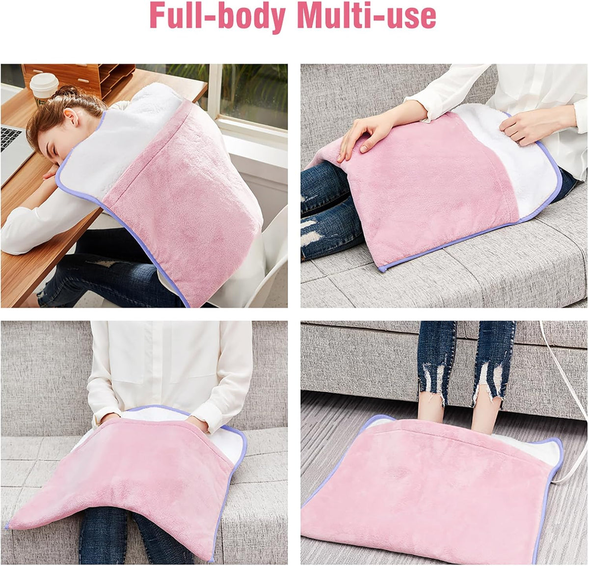 Foot Warmer Electric, Heating Pad King Size Ultra Soft Flannel, Extra Large for Bed, Abdomen, Feet, Back, Cramp, Office/Home Under Desk, 10ft Cord, Auto Off, 22" x 20" - Blue