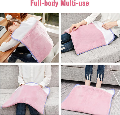Foot Warmer Electric, Heating Pad King Size Ultra Soft Flannel, Extra Large for Bed, Abdomen, Feet, Back, Cramp, Office/Home Under Desk, 10ft Cord, Auto Off, 22" x 20" - Blue