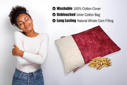 Microwavable Corn Filled Heating Pad and Cold Pack/Washable 100% Cotton Cover (Cross Hatch - Mint, 7.5in W x 11in L)