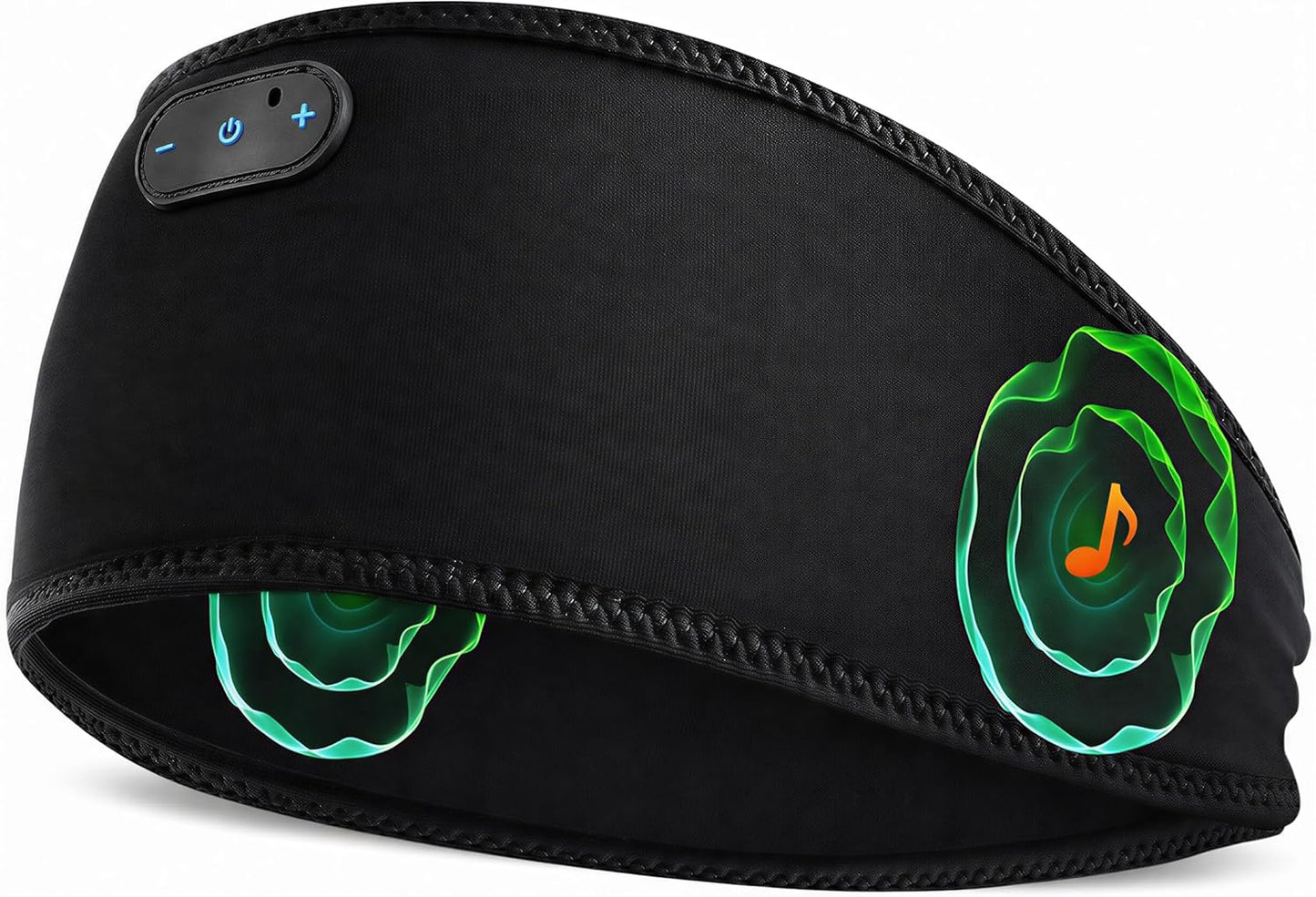 Bamboo Cotton Sleep Headphones,Ultra-Soft Wireless Headband Bluetooth for Side Sleepers, with 14H Playtime & Bluetooth 5.4, 4-in-1 Music Sleep Earphones for side sleeping(Black)
