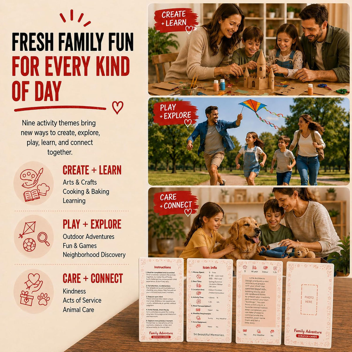 Family Activity Cards, 50 Screen-Free Scratch-Off Activities