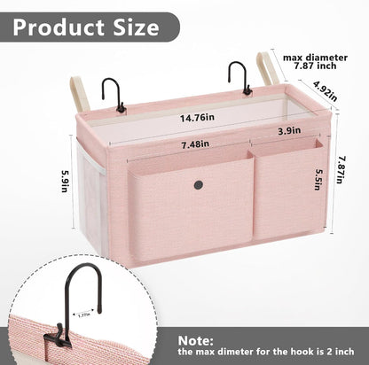 Bedside Caddy Bedside Storage Hanging Organizer for Bunk Dorm Bed Rail