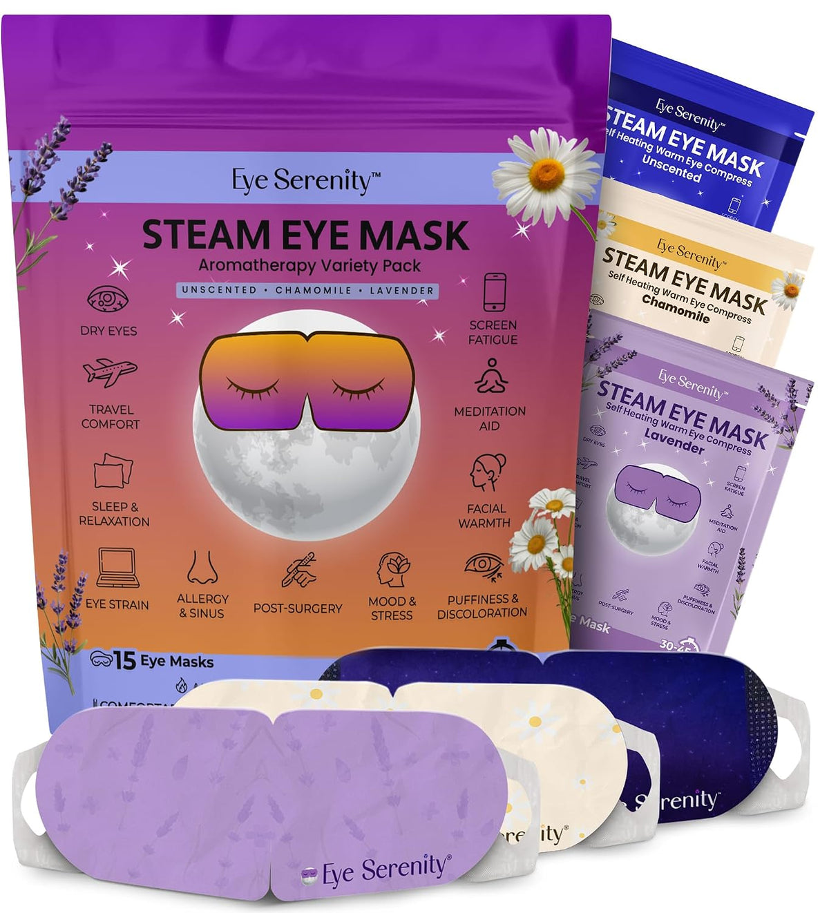 Eye Serenity Steam Eye Mask, Heated Eye Mask Fast Relief for Stye Unscented